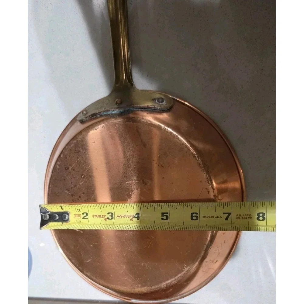 VTG Copral Portugal Copper Skillet  Brass Handle 15